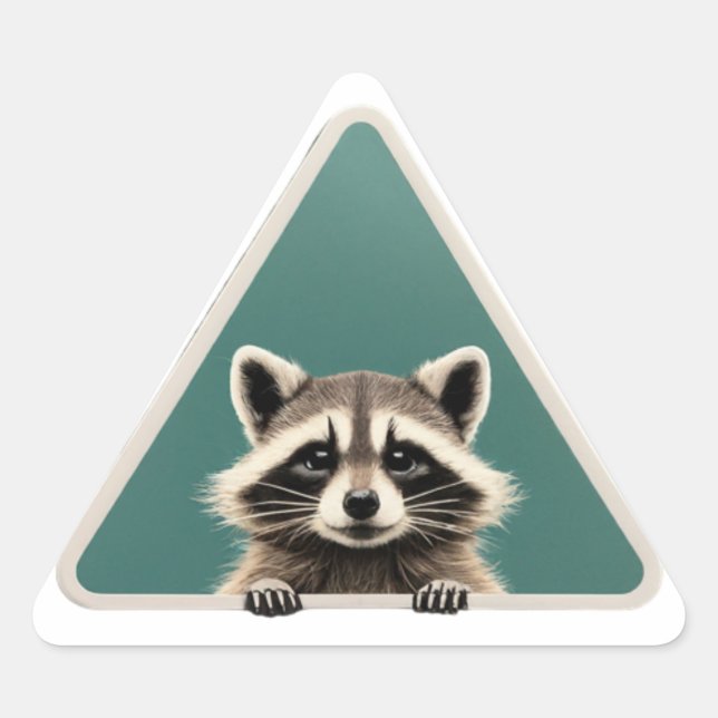 Mischvous Raccoon Artist (Triangle Aufkleber) Dreieckiger Aufkleber (Vorderseite)