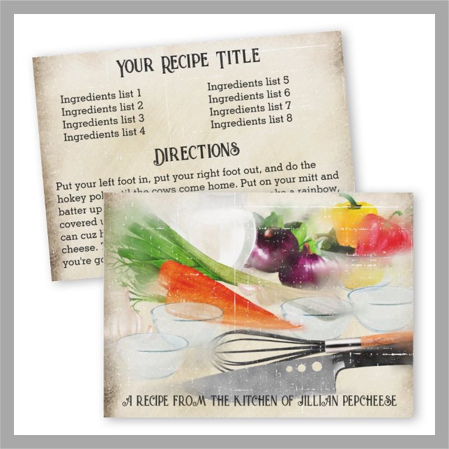 Mise en place food prep cooking Dinner Rezeptkarte Einladung (Von Creator hochgeladen)