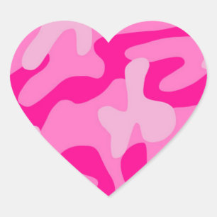 Miserabele rosa Camouflage Herz-Aufkleber