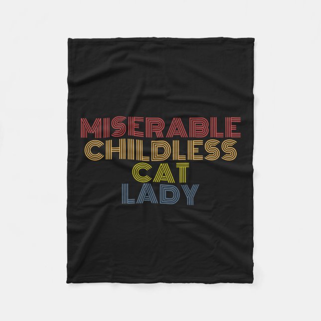 Miserable katzenlose Lady Retro Vintag Fleecedecke (Vorderseite)