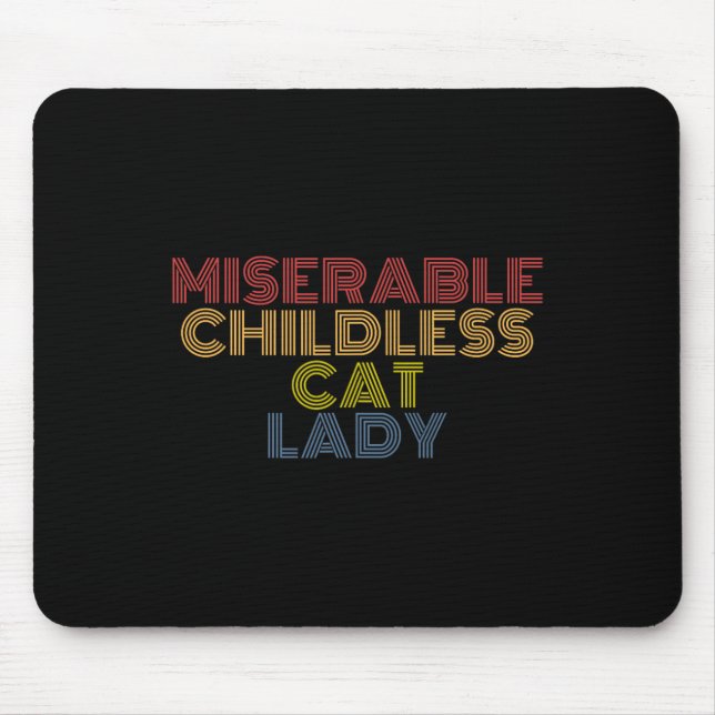 Miserable katzenlose Lady Retro Vintag Mousepad (Vorne)