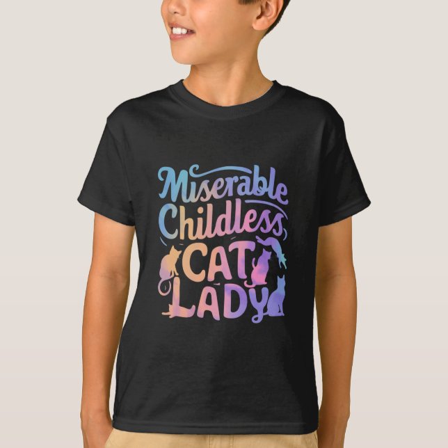 miserable katzenlose Lady T-Shirt (Vorderseite)