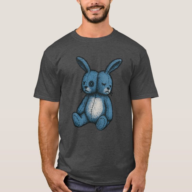 Misfit Blaues Plüschkaninchen T-Shirt (Vorderseite)