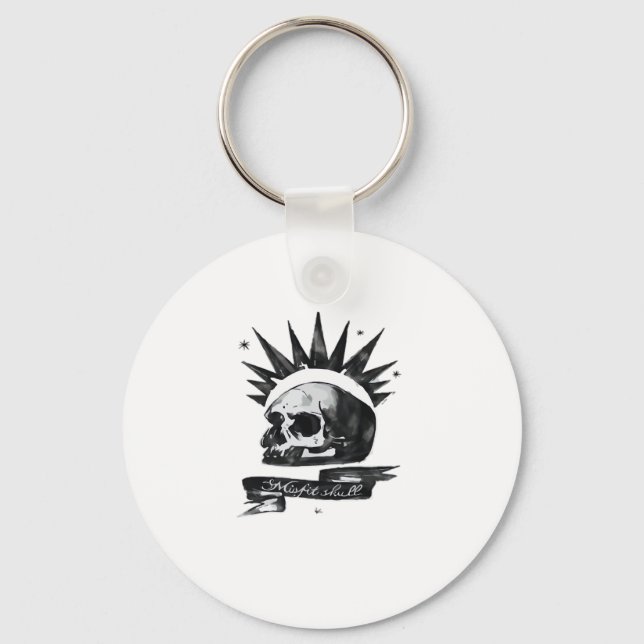 Misfit Skull Creative Character Art Style Keychain Schlüsselanhänger (Vorderseite)