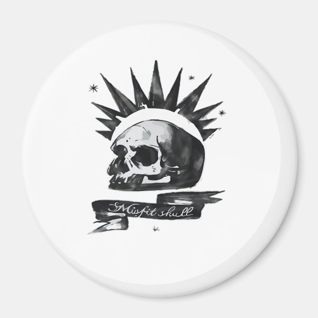 Misfit Skull Creative Character Art Style  Magnet (Vorne)
