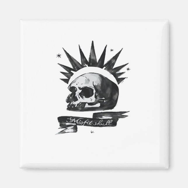 Misfit Skull Creative Character Art Style  Magnet (Vorne)