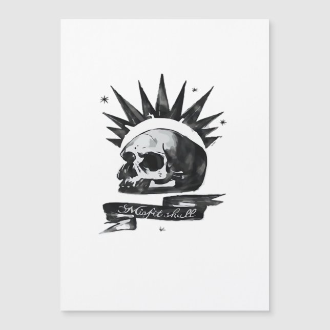 Misfit Skull Creative Character Art Style  Magnetkarte (Vorderseite)