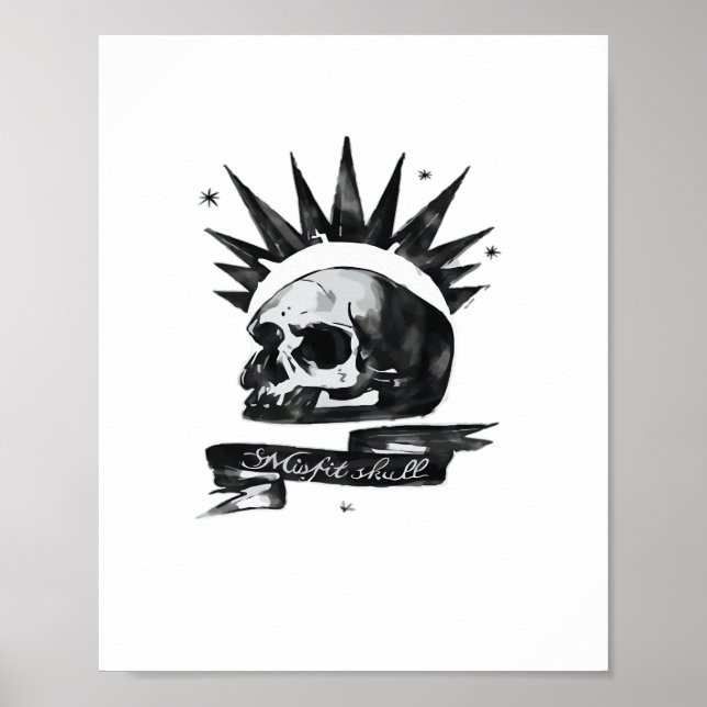 Misfit Skull Creative Character Art Style  Poster (Vorne)