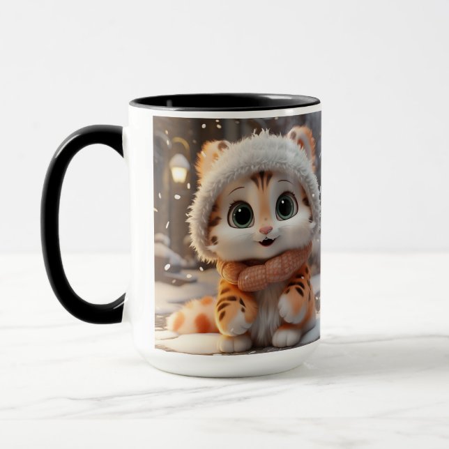 Misha - Ein flauschiger Leopard Tasse (Links)