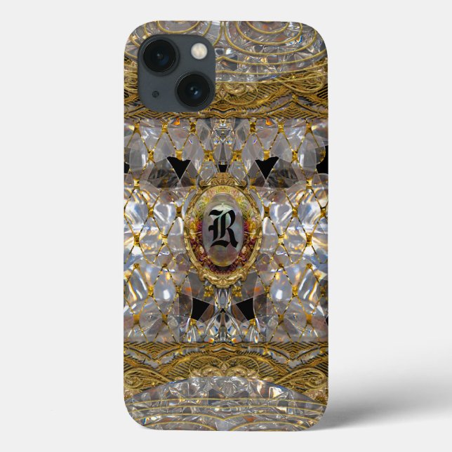 Mishya barockes einzigartiges Monogramm Case-Mate iPhone Hülle (Rückseite)