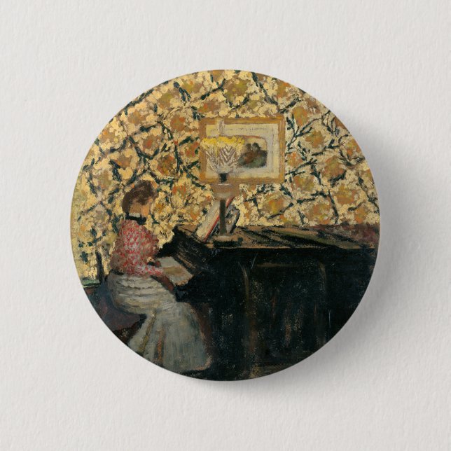 Misia am Klavier Button (Vorderseite)