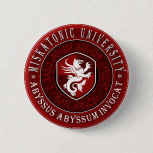 Miskatonic Hochschulgroßes Siegel - Knopf Button