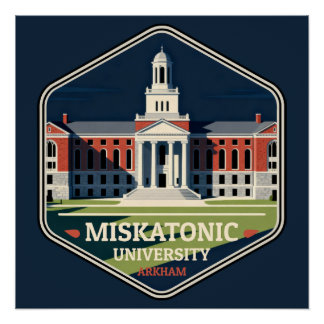 Miskatonic University Arkham Vintage Reisebadge Poster
