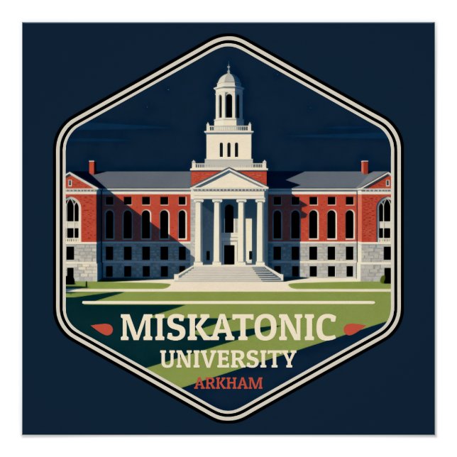 Miskatonic University Arkham Vintage Travel Badge Poster (Vorderseite)