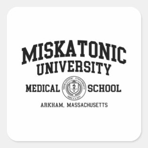 Miskatonic University Black Print Quadratischer Aufkleber