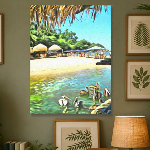 Mismaloya-Fluss trifft Banderas-Bucht Strand 0330  Leinwanddruck