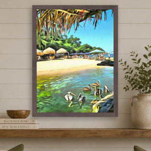 Mismaloya Mexiko Fluss trifft Ozean 0330 Kunstprin Poster