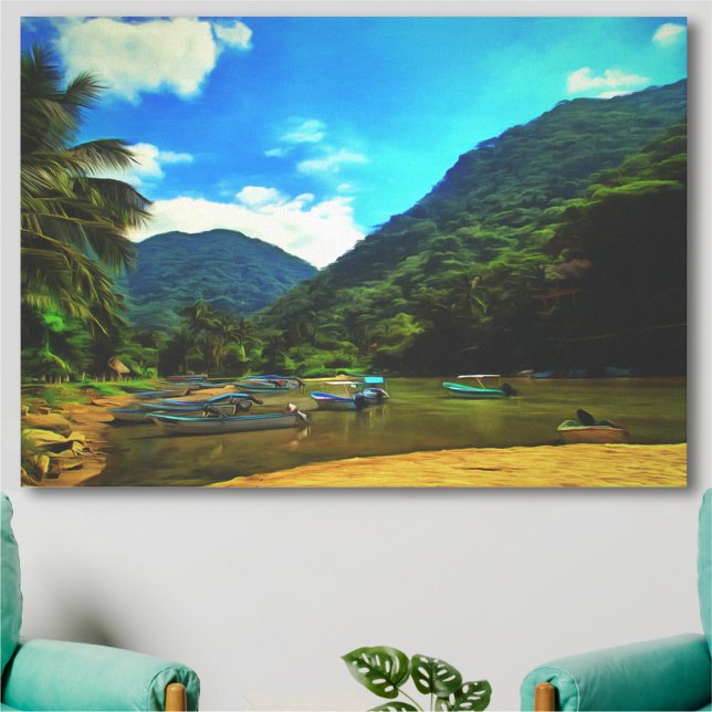 Mismaloya River Fishing Boats 0344 Art Leinwanddruck (Von Creator hochgeladen)