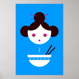 Miso Girl (anpassbarer Hintergrund!) Poster