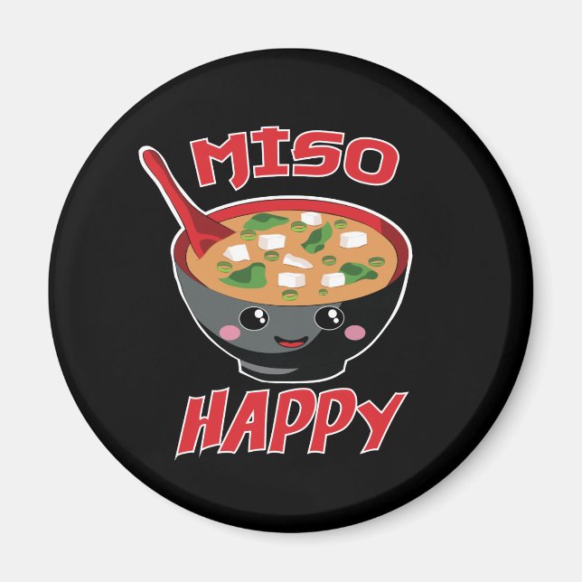 Miso Happy Funny Food Kawaii Magnet (Vorne)