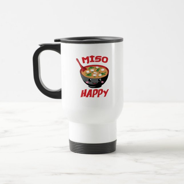 Miso Happy Funny Food Kawaii Reisebecher (Links)