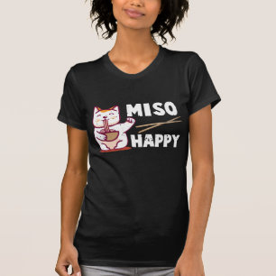 Miso Happy Japanisch Katze Lover Ramen Pun T-Shirt