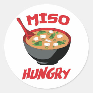 Miso Hungry Funny Food Kawaii Runder Aufkleber