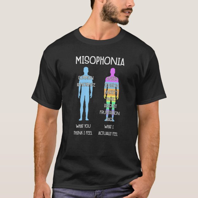 Misophonia Gefühls Misophonie Bewusstsein T-Shirt (Vorderseite)