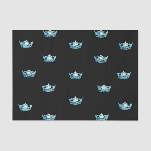 Miss America Aqua Crown Tissue Paper Seidenpapier (Vorderseite)