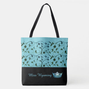 Miss America Aqua Crown Tote Beutel Grüne Blätter