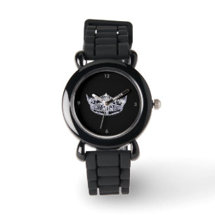 Miss America Art Crown Silver Glitzern Watch Armbanduhr