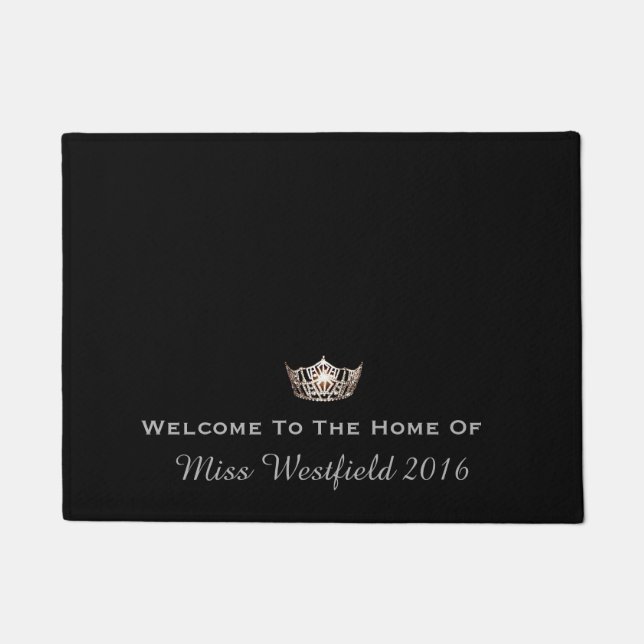 Miss America Art Crown Willkommen Custom Door Mat Fußmatte (Vorderseite)