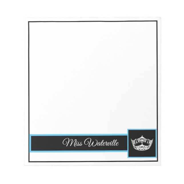 Miss America Autograph Pad-Turqouise & Black Notizblock (Vorderseite)