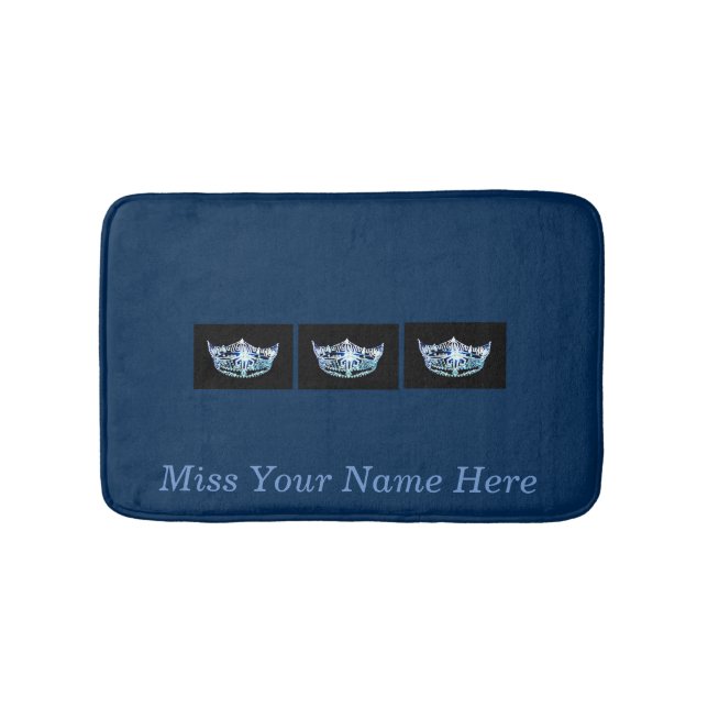 Miss America Blue Crown Bath Mat Badematte (Vorderseite)