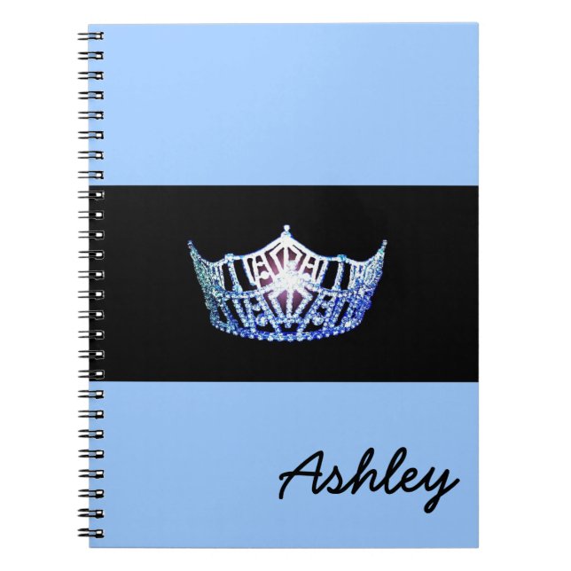 Miss America Blue Crown Notebook - Individuelle Na Notizblock (Vorderseite)