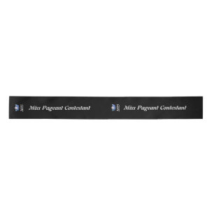 Miss America Blue Crown Satin Ribbon Satinband