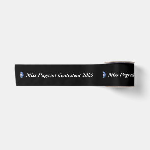 Miss America Blue Crown Satin Ribbon Satinband
