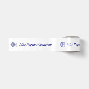 Miss America Blue Crown Satin Ribbon Satinband