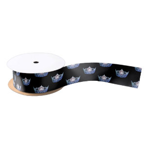 Miss America Blue Crown Satin Ribbon Satinband