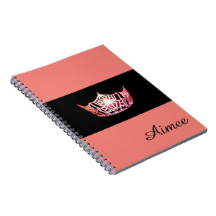 Miss America Coral Pink Crown Notebook-Individuell Notizblock