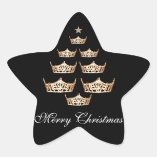 Miss America Crown Christmas Tree Sticker-Star Stern-Aufkleber