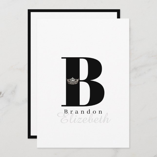 Miss America Crown Flat Mitteilungskarten-Sky Blac Mitteilungskarte (Vorne/Hinten)