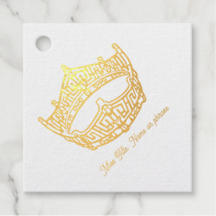 Miss America Crown Gold Foil Geschenkanhänger