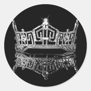 Miss America Crown Runder Aufkleber