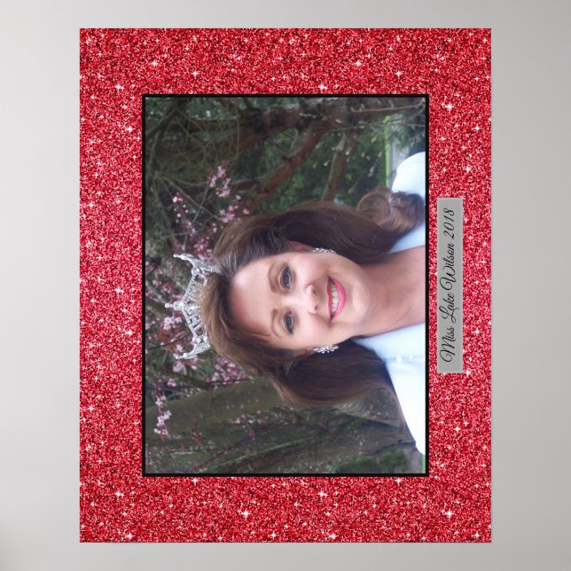 Miss America Custom Glitzer Poster Portrait (Vorne)