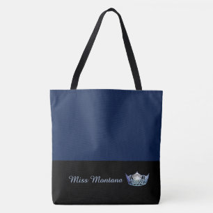 Miss America Frost Blue Crown Tote Bag Große Marin