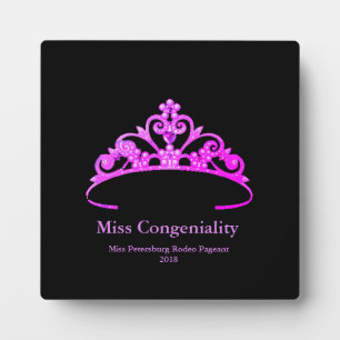 Miss America Fuchsia Tiara Crown Awards Fotoplatte