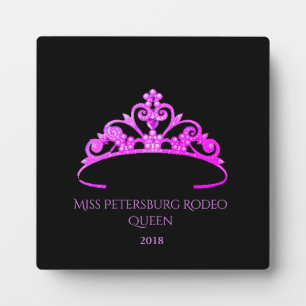 Miss America Fuchsia Tiara Titleholder Plaque Fotoplatte