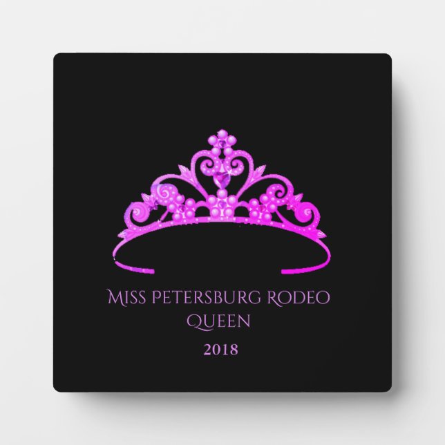 Miss America Fuchsia Tiara Titleholder Plaque Fotoplatte (Vorderseite)