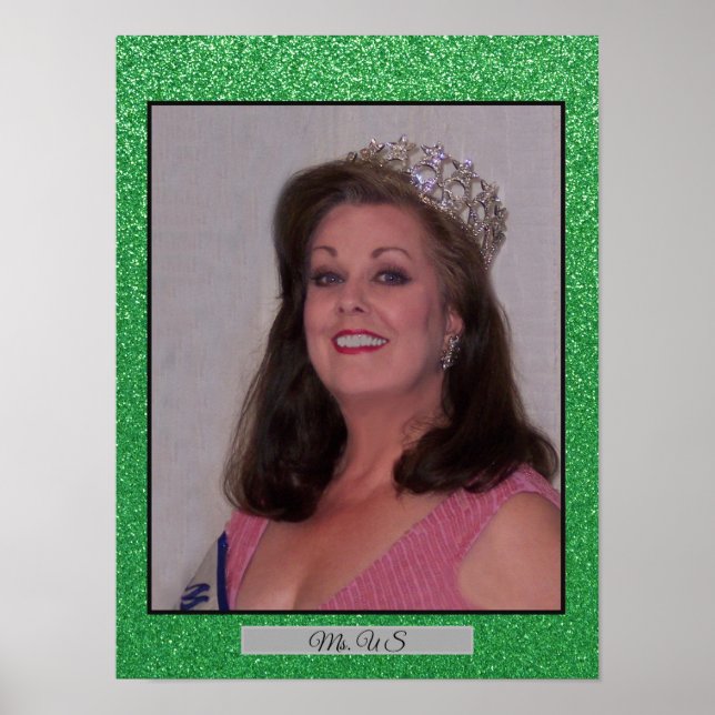 Miss America Glitzer Personal Portrait Poster (Vorne)